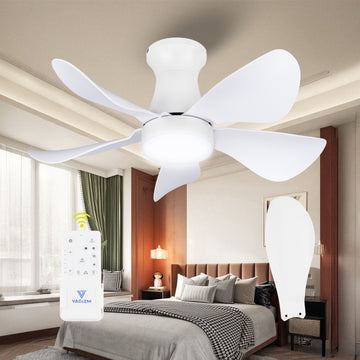 Vagizm 30 Inch Ceiling Fan with LED Light, Flush Mount, Modern, Indoor