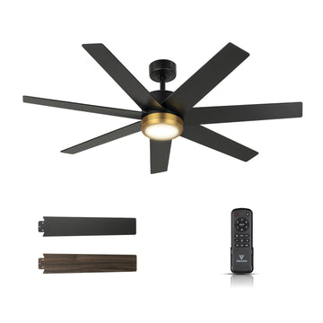 Vagizm 52 Inch Ceiling Fan With Light and Remote Control for Small Room: CFL-013C7