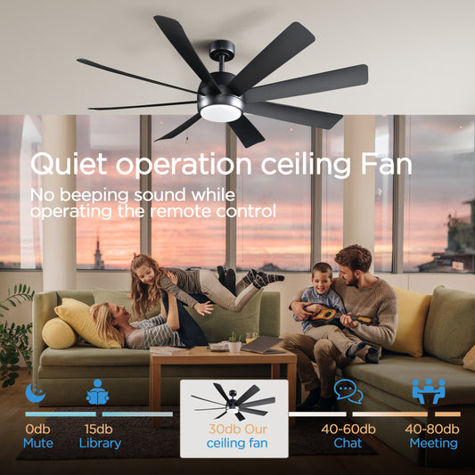 60 Inch Industrial Ceiling Fan with Light & Remote: Suitable for Patio Dining Room Outdoor Use